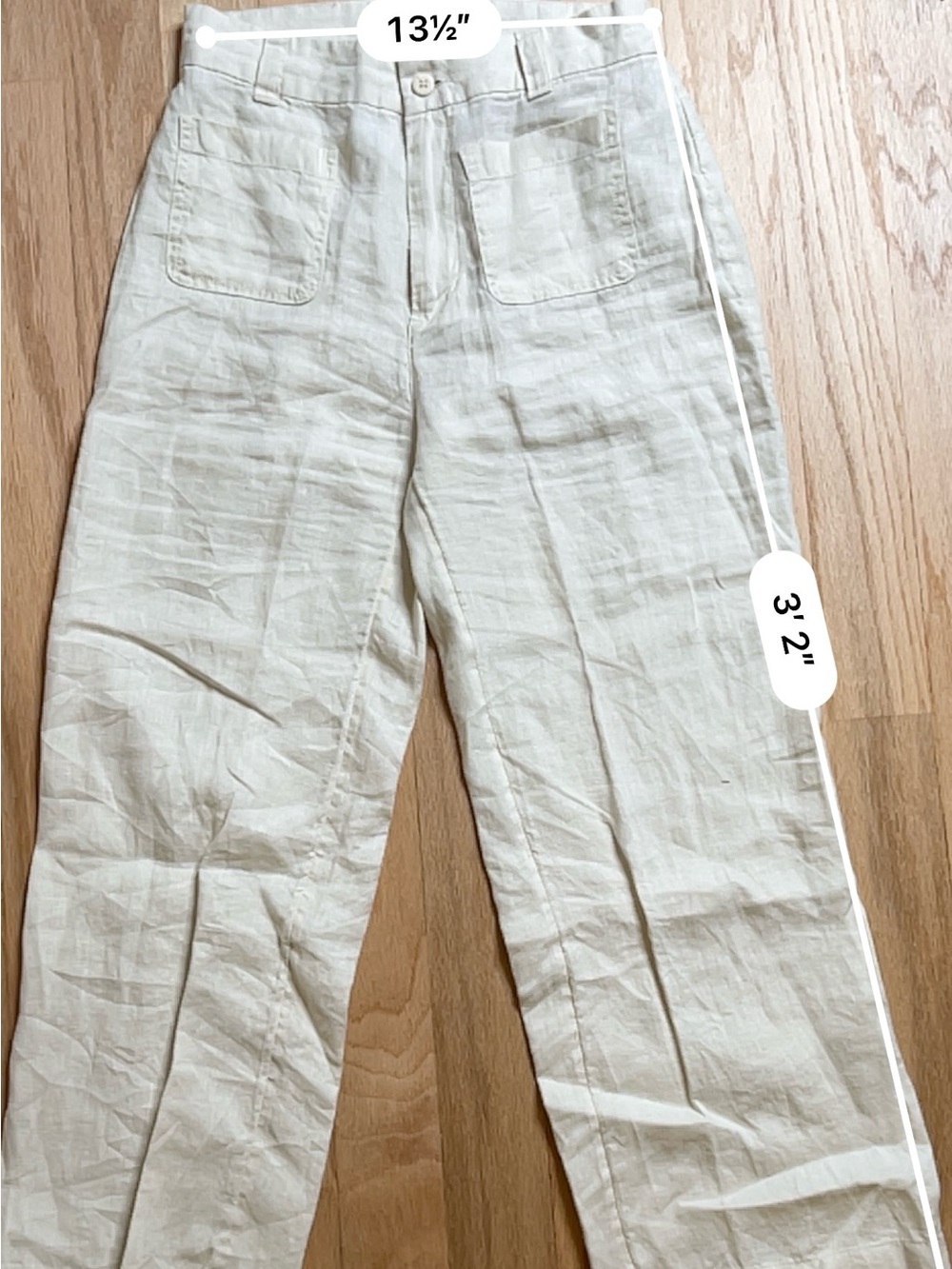 Nichole Miller High-Rise Wide-Leg Linen Pants - Cream